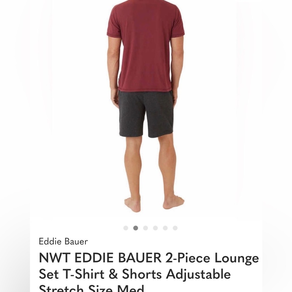 Eddie Bauer Men's 2-Piece Lounge Set in Burgundy - Picture 3 of 7
